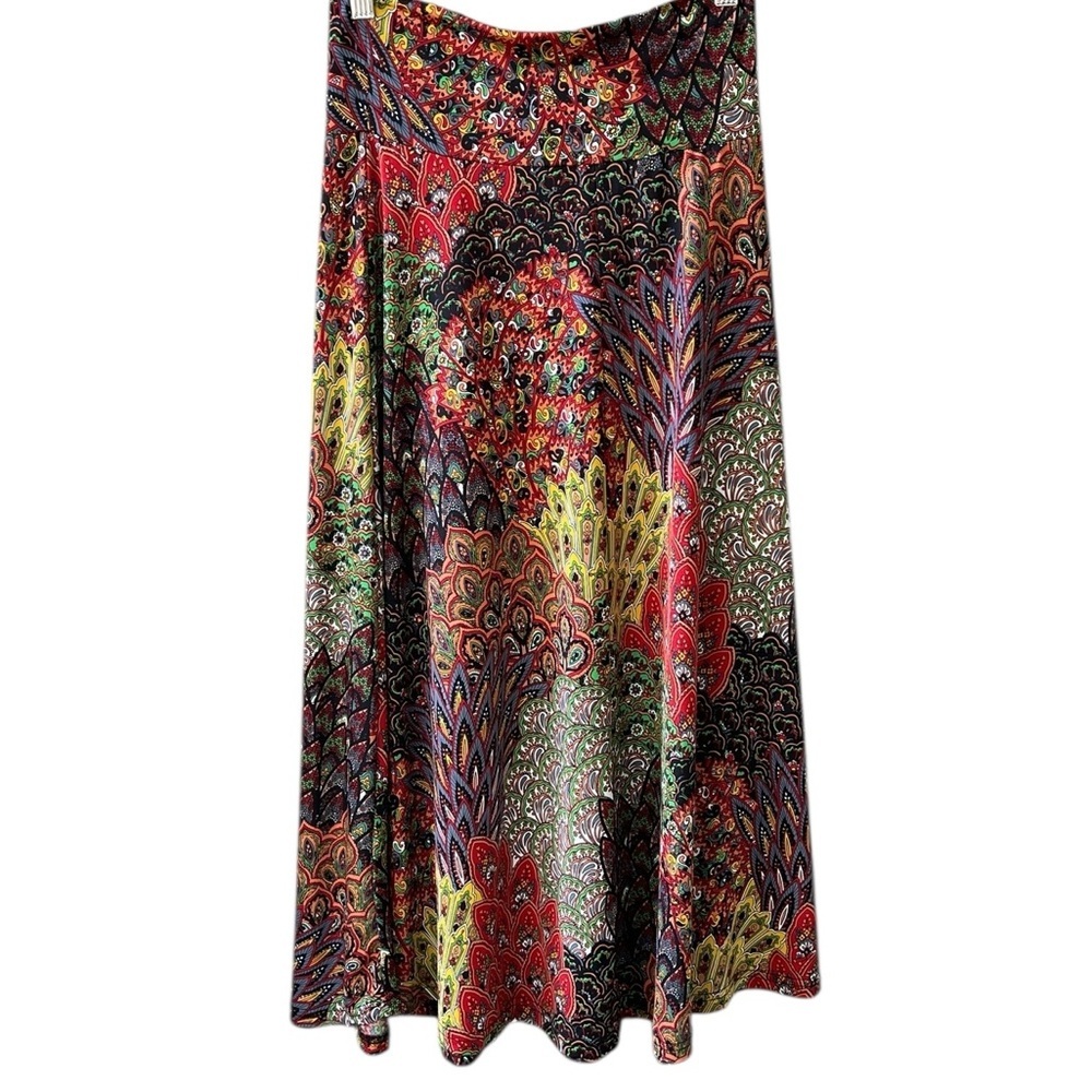 Vintage Miss Ashley Sz S Y2K Paisley Maxi Skirt Semi Circle Multicolor